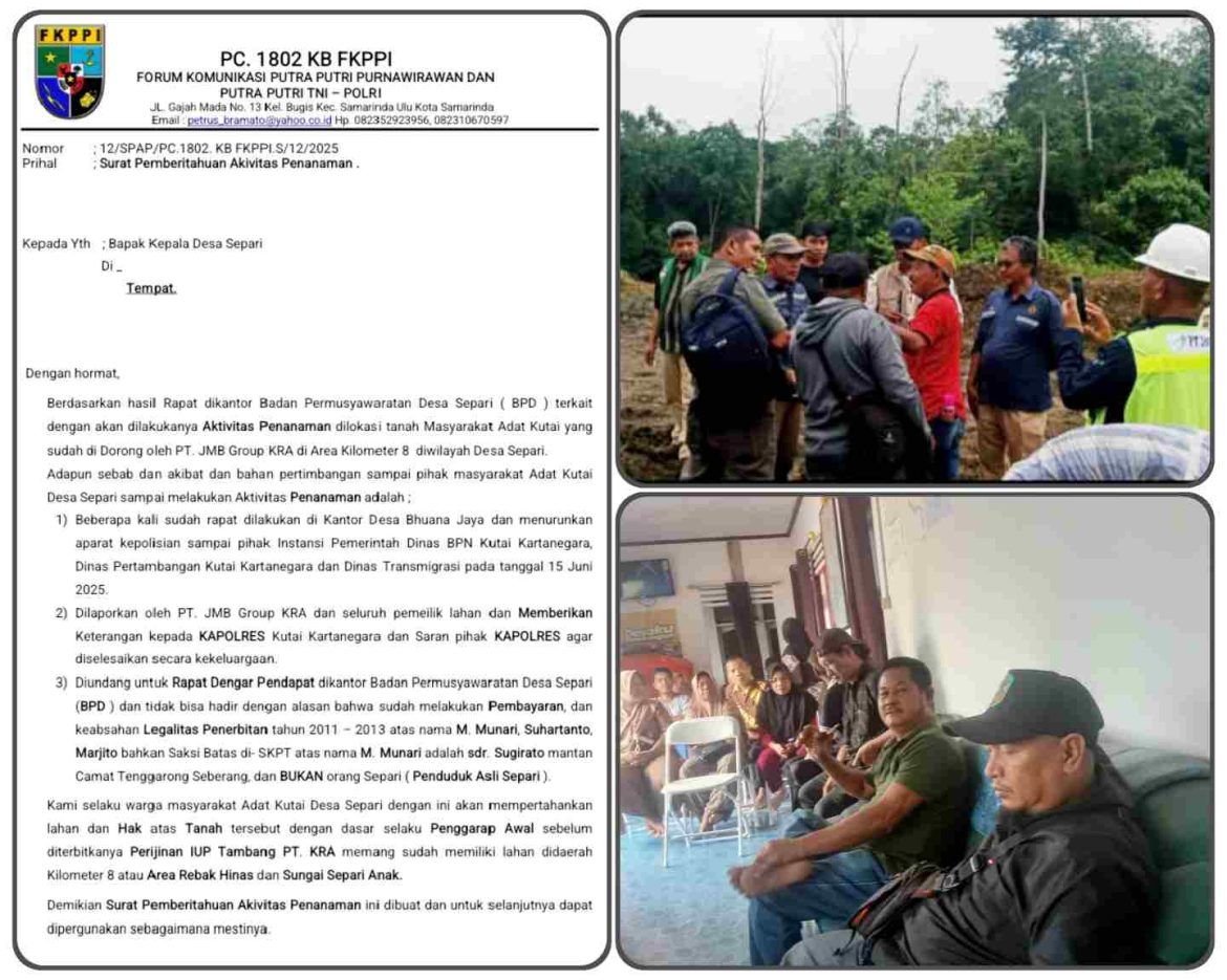 Warga Adat Separi Putuskan Tanam Lahan Km 8, FKPPI 1802: “Ini Hak Mereka, Bukan Klaim Baru”.