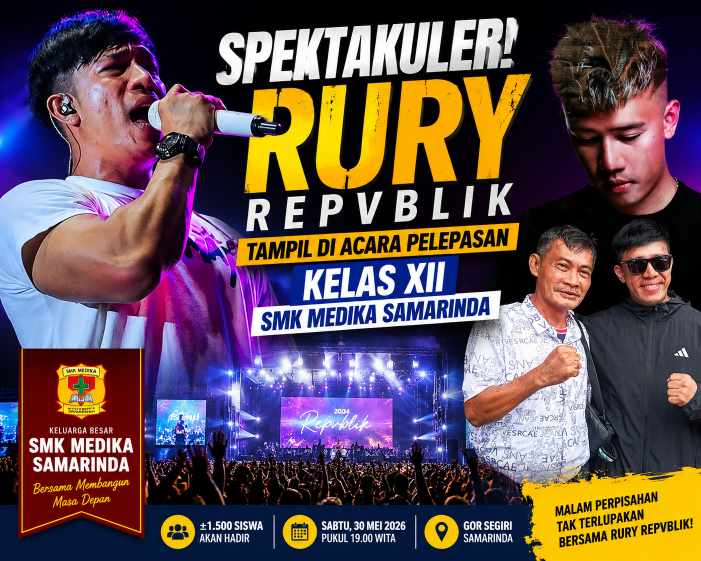 Spektakuler! Rury Repvblik Tampil di Acara Pelepasan Kelas XII SMK Medika Samarinda.