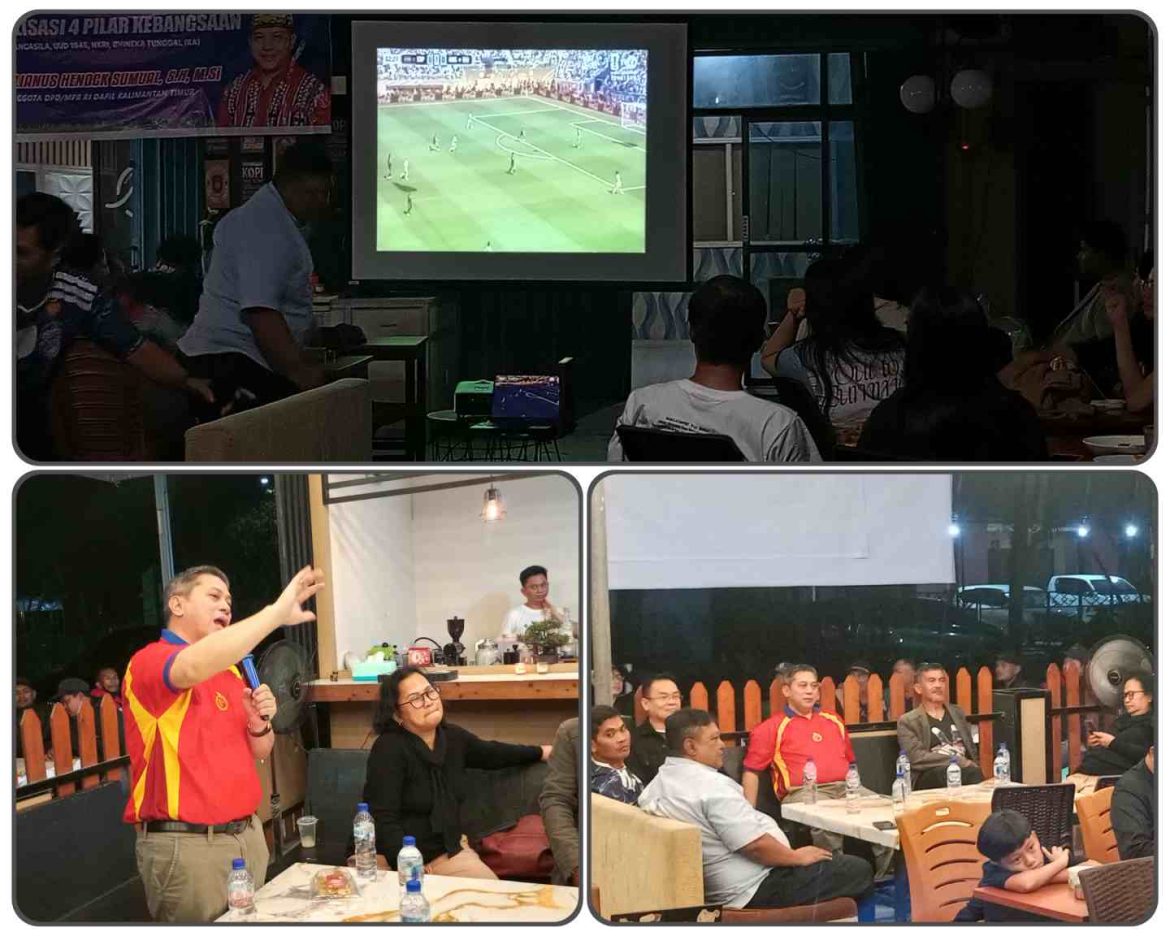 Nobar Final Piala Dunia 2026 Bersama Senator Kaltim Yulianus Henock Sumual, Kebersamaan dan Aspirasi Warga Menjadi Satu.